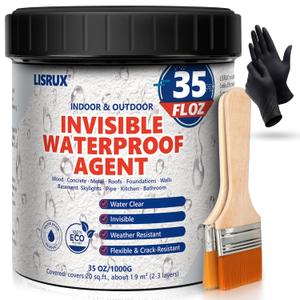 Transparent Waterproof Coating, 35 Oz Invisible Waterproof Agent, Water-Based Waterproof sealant for Roofs, Walls, Gardens, Terraces, Indoor & Outdoor Use