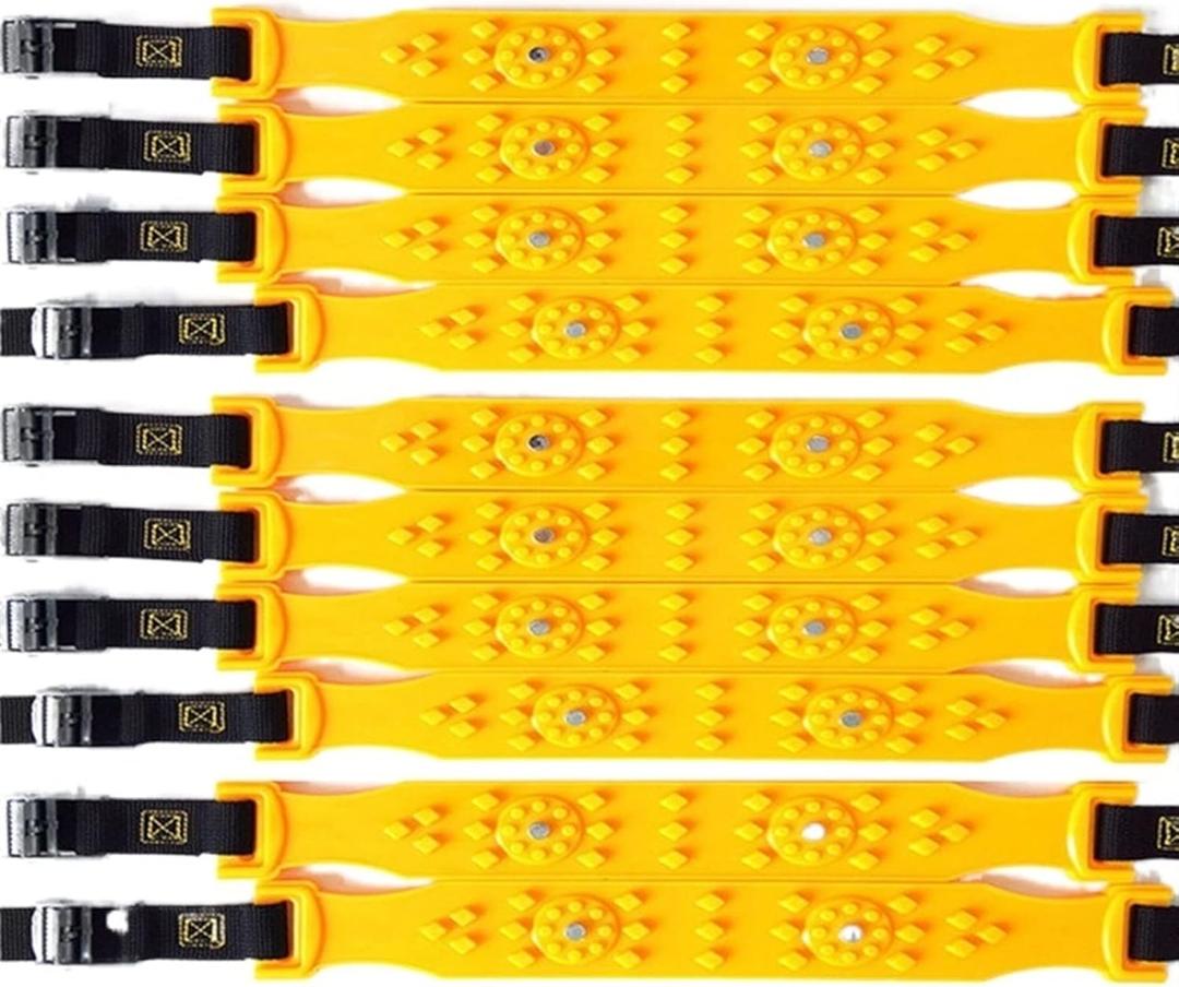 Snow Chains, Car Tire Snow Sand Chains Anti-Slip Belt Safe Driving for Snow Ice Sand Muddy Offroad for All Car SUV Wheels Chain Straps (10pcs)
