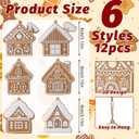 Sosation 24 Pcs Christmas Gingerbread House Ornaments Gingerbread Hanging Decorations Silicone Christmas Ornaments with Ropes for Xmas Tree Winter Crafts