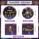 137Pcs New Years Eve Party Supplies Happy New Year 2026 Decorations New Years Eve Decorations Tableware Set with Happy New Year Banner Plates and Napkins