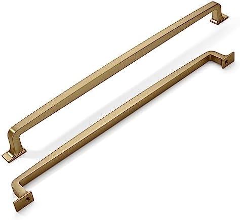 khtumeware 6 Pack 12 Inch Cabinet Handles Brushed Brass & Gold Drawer Pulls