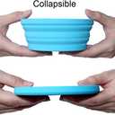 2 x Ecoart Silicone Expandable Collapsible Bowl for Travel Camping Hiking, Blue (1 Pack)