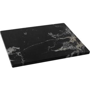 Black Marble Cutting Board For Kitchen, Large Marble Slab Pastry Board With Non-Slip Feet For Baking, Cheese, Charcuterie, Chocolate, 16x20 Inch (Everest Black with White Veins)
