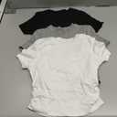3 Pack Girls' Crop Tops Short Sleeve Teen Ribbed Crew Neck T Shirts Kids Fitted Side Ruched Summer Casual Tees 11-12y