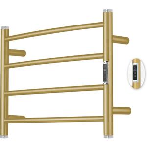 Electric Towel Warmer Rack,Heating Towel Warmer,Timer & Temperature Control,Wall-Mounted Plug-in for Bathroom,Gold,Stainless Steel,4-Bar(16.54x23.62x5.51in)