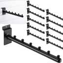 Coume 10 Pack 6 Ball Waterfall for Slatwall Panel, 12 Inch Round Tube Hanging Metal Slatwall Accessories Hooks and Hangers for Clothing Retail Garage Shop Display(Black)
