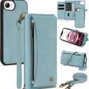 Wallet Case for iPhone 16e 2025 with Card Holder/Crossbody Wallet/Strap,[RFID Blocking][Magnetic] PU Leather Shockproof Protective Cover iPhone 16e Phone Case,6.1in,Blue