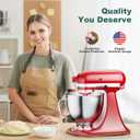 GuanQiao Food-Grade Bamboo Slider for KitchenAid 4.5-5 Qt Tilt Head Stand Mixer, Appliance Sliding Mat for Kitchenaid Artisan, Kitchen Countertop Storage Accessories Mixer Moving Tray Attachments