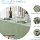 Veblandy Rectangle Tablecloth Linen Textured Waterproof & Stain Resistant Table Cloth Wrinkle Free Decorative Fabric Farmhouse Table Cover for Dining/Party/Buffet/Wedding, 60 x 84 Inch, Sage Green