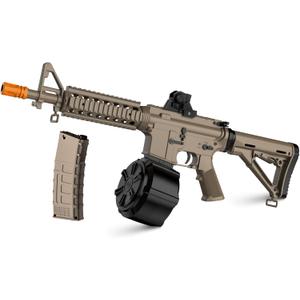 Electric Gel Toys New M4A1,Semi & Full Automatic Mode Splat-Blaster with FPS 280 and 100 Feet for Outdoor Team Game,Ages 14+,Sandy, Medium