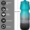 GEMFUL 24oz Bike Water Bottle Holder Combo 2 Pack (Green Black+Black White) | Squeeze Design, Bpa-free, Leakproof, Fits Mtb Mountain Road Bicycle Cycling, Commuting & Gym, Workout, Pull Top Lid