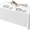 Surmente White Rectangle Tablecloth 90 x 132-inch Rectangular Polyester Table Cloth for Weddings, Banquets, or Restaurants