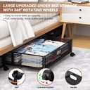 PHINOX Under Bed Storage Containers with Wheels - Shoe Storage Organizer Drawer, Tool-free Assembly Metal Underbed Storage for Bedroom Clothes, Shoes, Blankets - (4 Pack(15.7×23.6"))