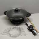 Aroma Housewares AEW-306 Electric Wok with Tempered Glass Lid Easy Clean Nonstick, Cooking Chopsticks, Tempura and Steaming Racks, Professional Model, Black