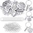 259 Pcs Inspirational Motivational DIY Charms Keychains Pendant Bulk for Crafting Jewelry Findings Making Inspiration Word with Open Jump Rings Key Ring for Various DIY Necklace Bracelet Accessory