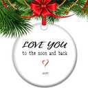 Love You to The Moon & Back Ornament  Heartfelt for Family | Keepsake for Mom, Daughter, or Grandchild | Celestial Holiday Decor (V14)