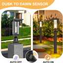 Large Outdoor Post Lights with Dusk to Dawn Sensor, Hardwired Exterior Pillar Lamps with Tempered Glass, Waterproof Aluminum Outside Pole Lights for Pathway, Garden, Patio