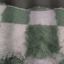 Area Rugs for Bedroom Living Room,4x6 Green and White Fluffy Soft Checkered Rug Fuzzy Shag Shaggy Carpet, Indoor Plush Floor Rugs for Kids Boys Girls Teen Dorm Nursery Home Decor