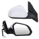 Right Passenger Side Mirror Compatible with Hyundai Sonata 2015 2016 2017 Power Glass Manual Folding Heated 5 Pins Replace HY1321203 | 87620-C2000 (White)