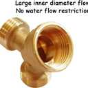 Uenede 2PCS Garden Hose Splitter Brass 3/4" GHT Thread Heavy Duty 2 Way Y Connector with Washers Garden Hose Adapter for Backyard Water Tap, Outlet, & Spigot