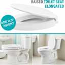 Elongated Toilet Seat Risers for Seniors, 2.5 Inch Elevated Toilet Seat with Slow Close, Non-Slip Raised Toilet Seat, 18.5" Fit for Elongated Toilet, White
