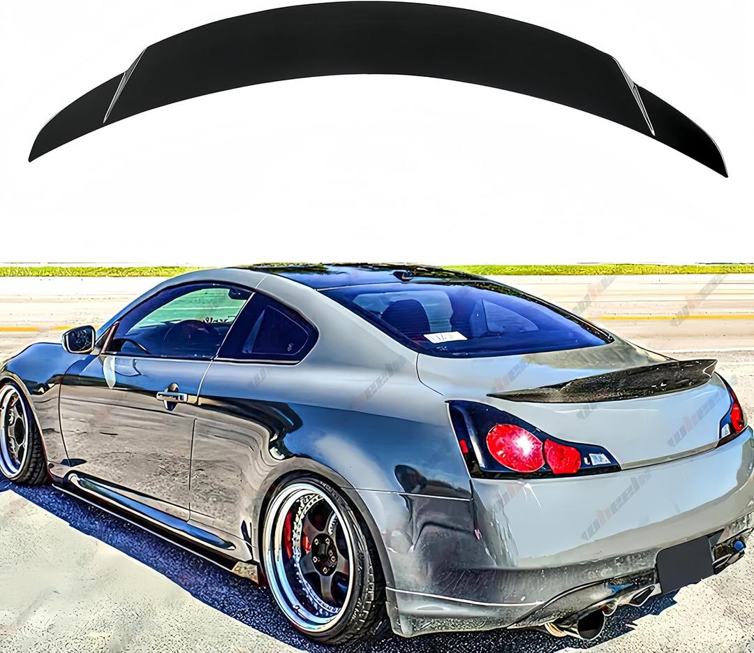 Rear Trunk Spoiler Compatible with 2008-2015 Infiniti G37 Q60 Coupe, Duckbill Spoiler Fits for 08-15 2 Door, High Kick Spoiler Wing Lip (Glossy Black)