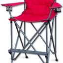 RMS Extra Tall Folding Chair - 31" Seat Height Director Chair for Camping, Home Patio and Sports - Portable and Collapsible with Footrest and Carrying Bag - Up to 300 lbs Weight Capacity (Red)
