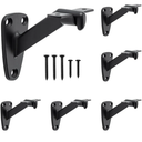 HOME MASTER HARDWARE Handrail Stair Brackets, 6 Pack Heavy Duty Hand Rail Bracket for Stairways Handrail, Staircase Bracket, Matte Black