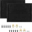TORASO Cork Board Bulletin Board, Cork Boards for Walls with Pins, Eye Bolts, gaskets, Screws, Pin Board for Office, School and Home (All Black, 11x14.5 - 2p)