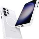 Maledan Shockproof Case for Samsung Galaxy S25 Ultra [Stain-Resistant] [Military-Grade Protection] [Compatible with MagSafe] [Anti-Yellowing] - Magnetic S25 Ultra Case Bumper Cover, StainGuard White