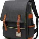 Mancio Vintage Laptop Backpack with USB Charging Port, Slim Tear Resistant Business Backpack for Travelling, College, Daypacks for Men,Women, Fits up to 15.6Inch Notebook in Black