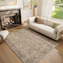 Washable Rugs for Living Room: 5x7 Area Rugs for Bedroom Ultral Soft Non-Slip Stain Resistant Vintage Boho Large Carpet for High-Traffic Dining Room - Farmhouse Decor