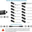 SHNITPWR 3V ~ 24V 3A 72W Power Supply Adjustable DC 3V 5V 6V 9V 12V 15V 16V 18V 19V 20V 24V Variable Universal AC/DC Adapter 100V-240V AC to DC Converter with 14 Tips 5.5x2.5mm 4.0x1.7mm 3.5x1.35mm