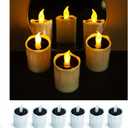 Solar Candle Light, Warm White Light, Solar Charging Tea Wax Light, 6 fire Wax Lights, Suitable for Weddings, Valentine's Day, Halloween, Christmas, Garden Decoration, etc.