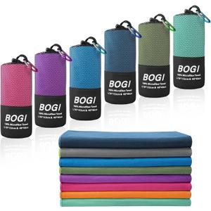 BOGI Microfiber Travel Sports Towel-Quick Dry Travel Soft Lightweight Absorbent Compact Sports Towel for Camping Gym Beach Bath Yoga Swimming Backpacking (L:60''x30''+16''x16''-Mint)