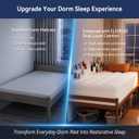 ELEMUSE Twin XL Dual Layer 3 Inch Memory Foam Mattress Topper for College Studends, Dorm Room Essentials, 2 Inch Cooling Gel Foam and 1 Inch Soft Pillow Top Bed Pad, Back to School Comfortable Support