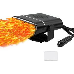 Car Heater 12V 150W, 2-in-1 Defroster and Cooler Fan with 360 Swivel Base, Portable 12 volt heater for Windshield for Car SUV Truck Van RV