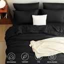 CozyLux Queen Comforter Set Black, 7 Pieces Bed in a Bag Soft Bedding Comforter Set with Sheets, All Season Boho 7PC Bed Sets with Comforter, Fitted Sheets, Flat Sheets, Pillow Shams and Pillowcases