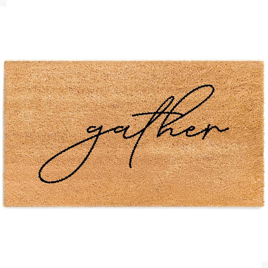 THEODORE MAGNUS Door Mat - Welcome Mat for Front Door with Non-Slip Backing - Durable Coir Doormat - Perfect for Outside Entrance and Entryway Matt - Outdoor/Indoor - Gather - 17" x 30"