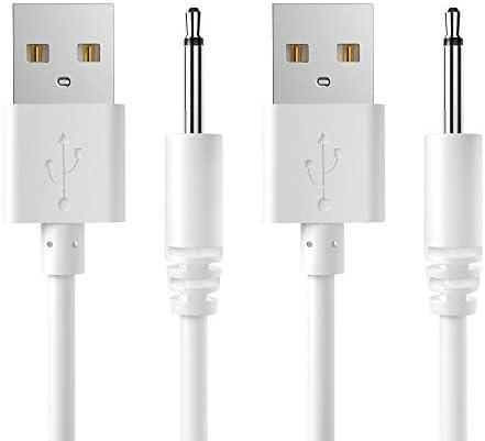 Bicmice 2.7Ft USB DC Charging Cable 2.5mm Fast Charger Replacement Cord - 2 Pack