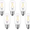 T45/T14 E26 Light Bulbs 25 Watt Equivalent, Dimmable, Clear Natural White 4000K, 2W Daylight Tube LED Bulbs for Home Mason Jars Ceiling Fan Hanging Pendant Lamp Chandelier, 6-Pack