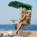 Elevon Camping Chair, Oversized Folding Chair with Canopy, Portable Outdoor Chair with Arms, Cup Holder and Carry Bag for Camping, Fishing, Beach, and Sports, Jasper, Shade Canopy Camping Chair
