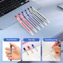 4 x WY WENYUAN 12 Pcs Gel Pens, 1.0mm Bold Point Black & Red & Blue Pens, Quick Drying Gel Ink Pens for Smooth Writing, Retractable Ballpoint Pens for School, Office, Journaling, Note Taking