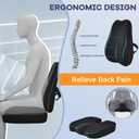 Car Seat Cushion,Lumbar Support Pillow for Office Chair 3D Breathable Mesh Memory Foam Pad,Non-Slip Truck Seat Cushion with Adjustable Strap, Lower Back Support for Car, Office, Gaming Chair, Black