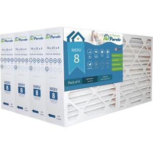 Furnace Filter 16x25x4 (Actual Size: 15-1/2" x 24-1/2" x 3-3/4") | Replacement for Pleated HVAC AC Furnace Air Filters | MERV 8 | Pack of 4