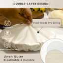 Reusable Bowl Covers for Bread Proofing(2-Pack)  Double-Layer Linen & Food-Grade TPU Liner  Elastic Cloth Cover for Sourdough, Dough Proofing, Fermentation, Food Storage (Almond & Gray)