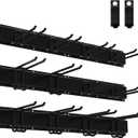 Garage Tool Organizer Wall Mount 96 Inch Garden Yard Tool Organizer Adjustable Tool Hangers Wall Shovel Holder 6 Plates & 12Hooks & 2 Webbings Heavy Duty Tool Rack - 600lbs Max Load