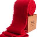 Ribbli Red Velvet Ribbon 3 Inch Handmade Frayed Vintage Christmas Ribbon for Gift Wrapping Christmas Tree Ornament Wreath Craft Home Decor -3 Yards