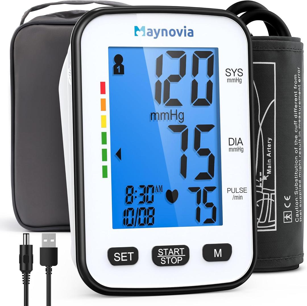 Upper Arm Blood Pressure Monitor for Home Use, Automatic Digital Blood Pressure Machine, Talking BP Monitor with English & Spanish Voice, Large Cuff 8.616.5, Backlit Display, 2-User Memory