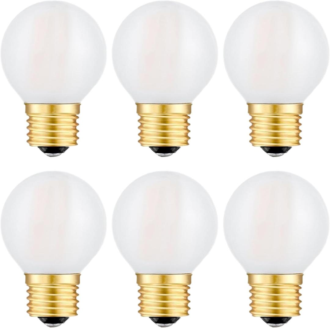LED Light Bulbs 40 Watt Equivalent E26 LED Bulb 4W Dimmable Frosted Globe Light Bulbs, 2700K Warm White G16.5 Light Bulb, 6 Pack